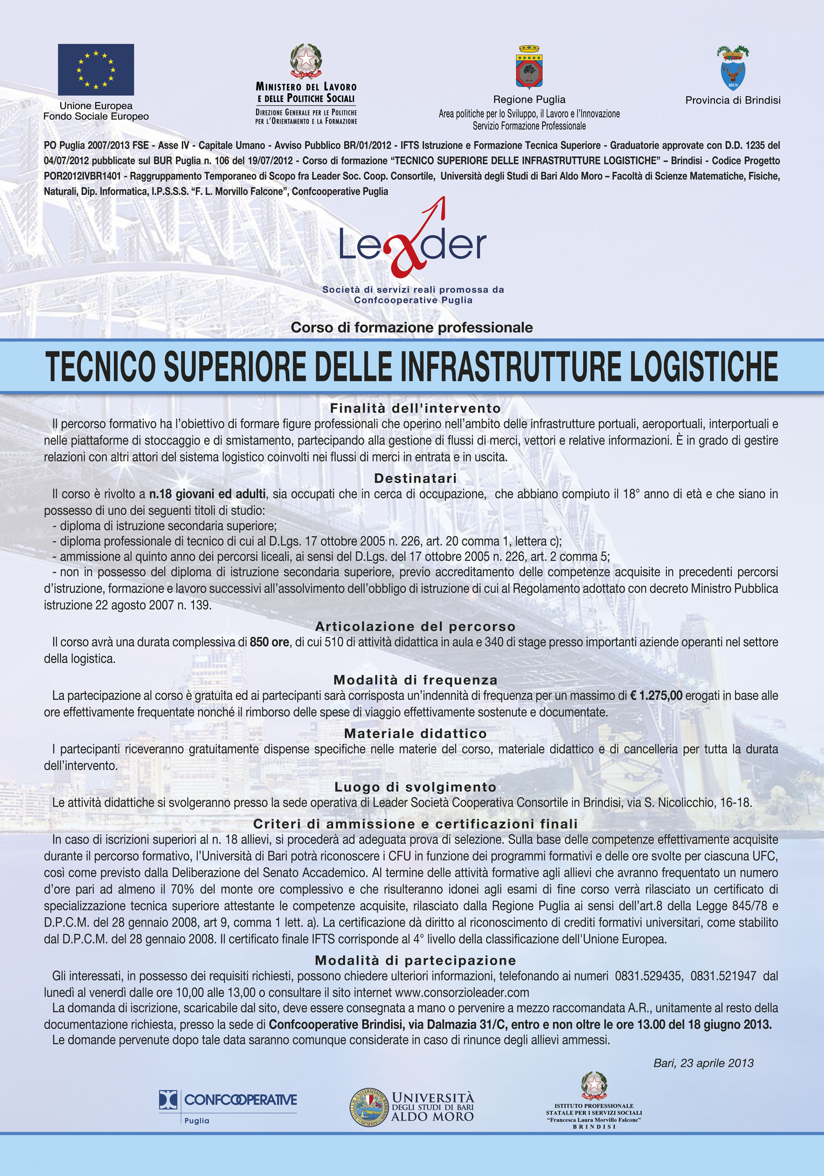 Tecnico superiore delle Infrastrutture Logistiche