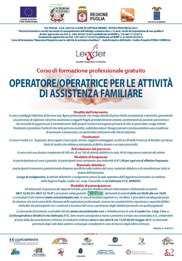 operatore-operatrice per le attività di assistenza familiare