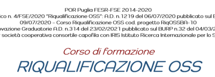 Avviso n. 4/FSE/2020 “Riqualificazione OSS”-Sede di Lecce